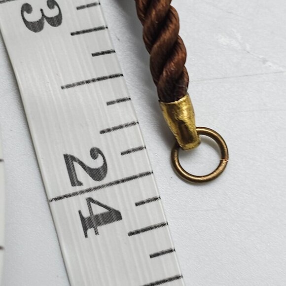 Genuine Ebony Beaded Necklace Pendant Made In Japan 24 In Brown Abalone Inlay - Picture 7 of 7